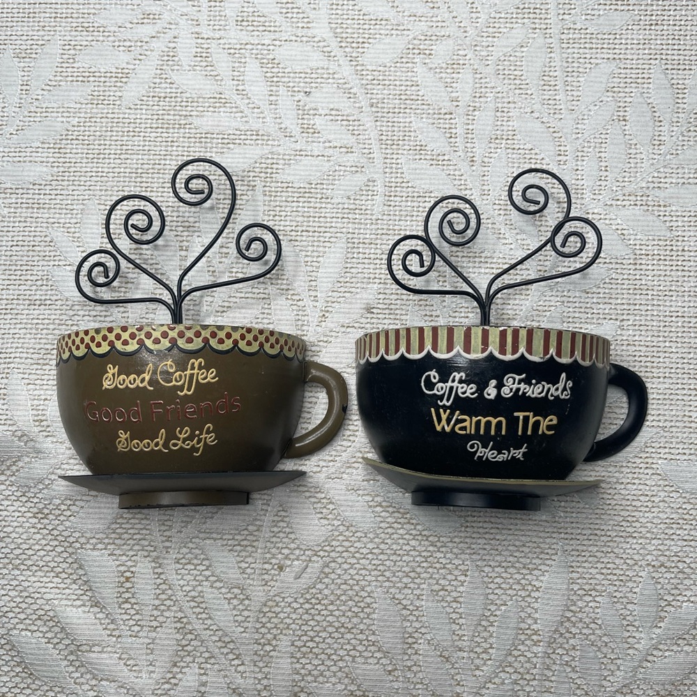 Decorative Coffee Cup Wall Art Set - Black and Brown